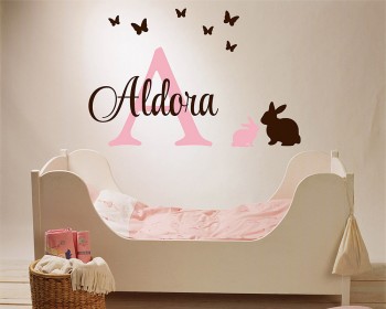 Bunny Butterfly with Name Decal